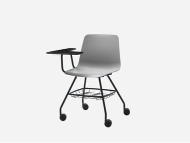 VARYA - Polypropylene training chair with castors by Inclass