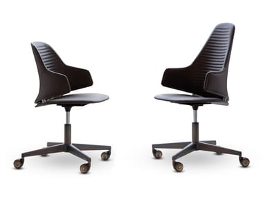 VELA - Height-adjustable leather office chair by Reflex