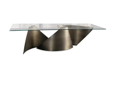 VELE - Rectangular glass dining table by Reflex