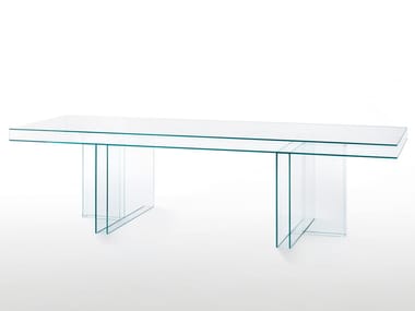 VERGLAS - Rectangular crystal table by Glas Italia