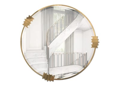 VERTIGO - Round framed wall-mounted mirror by Luxxu
