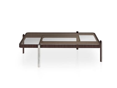 VISION - Rectangular glass coffee table by Turri