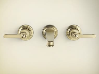 VENTI20 - 3 hole wall-mounted metal washbasin mixer by Gessi