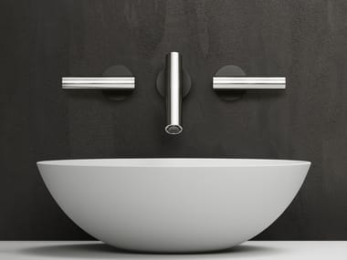 CILINDRO - 3 hole wall-mounted stainless steel washbasin tap by Falper