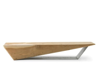 WEDGE - Solid cedarwood bench with iron base by Riva 1920