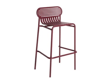 WEEK-END - High powder coated aluminium stool with footrest by Petite Friture