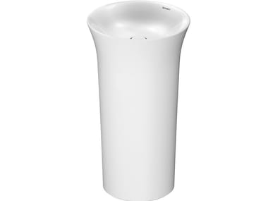 WHITE TULIP - Freestanding round single ceramic washbasin by Duravit