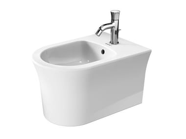 WHITE TULIP - Wall-hung ceramic bidet with overflow by Duravit