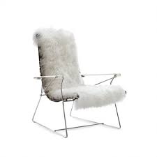 J.J. Lounge Chairs with high backrest & fur lining Mongolian lamb (Upholstery Material - Leather Koto) by B&B Italia