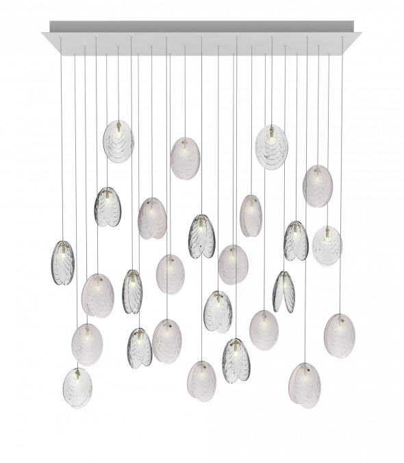 MUSSELS RECTANGULAR 26 - LED crystal pendant lamp by bomma