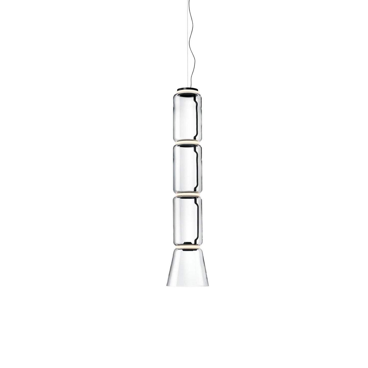 Noctambule Suspension 3 Low Cylinder Cone Lamp by Flos